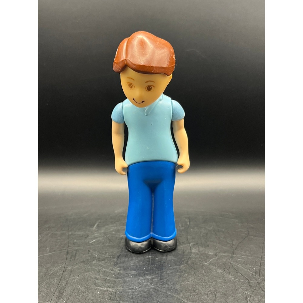 Vtg‎ Little Tikes Toy Figure Plastic Dad Blue Pants Brown Hair Kid Child Playset